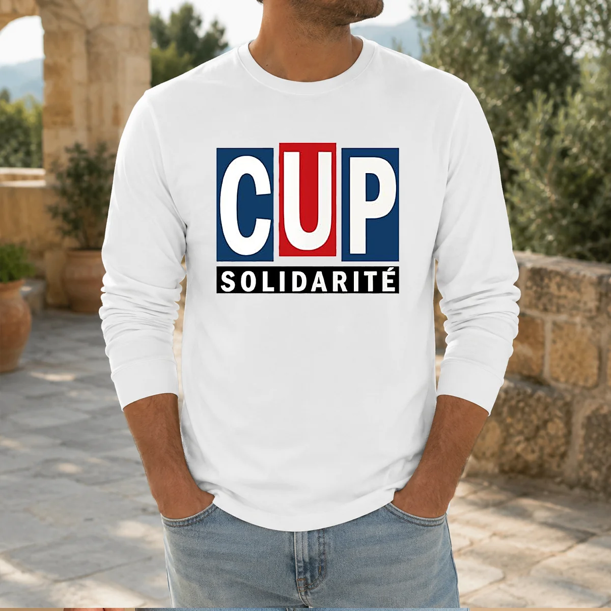 Pretty CUP Solidarity Red White Blue Logo Shirt - Image 7