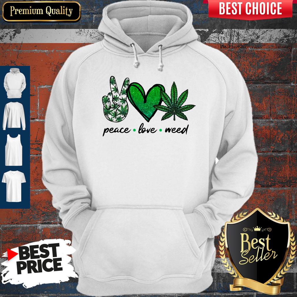 Funny Peace Love Weed Diamond Shirt - Image 2
