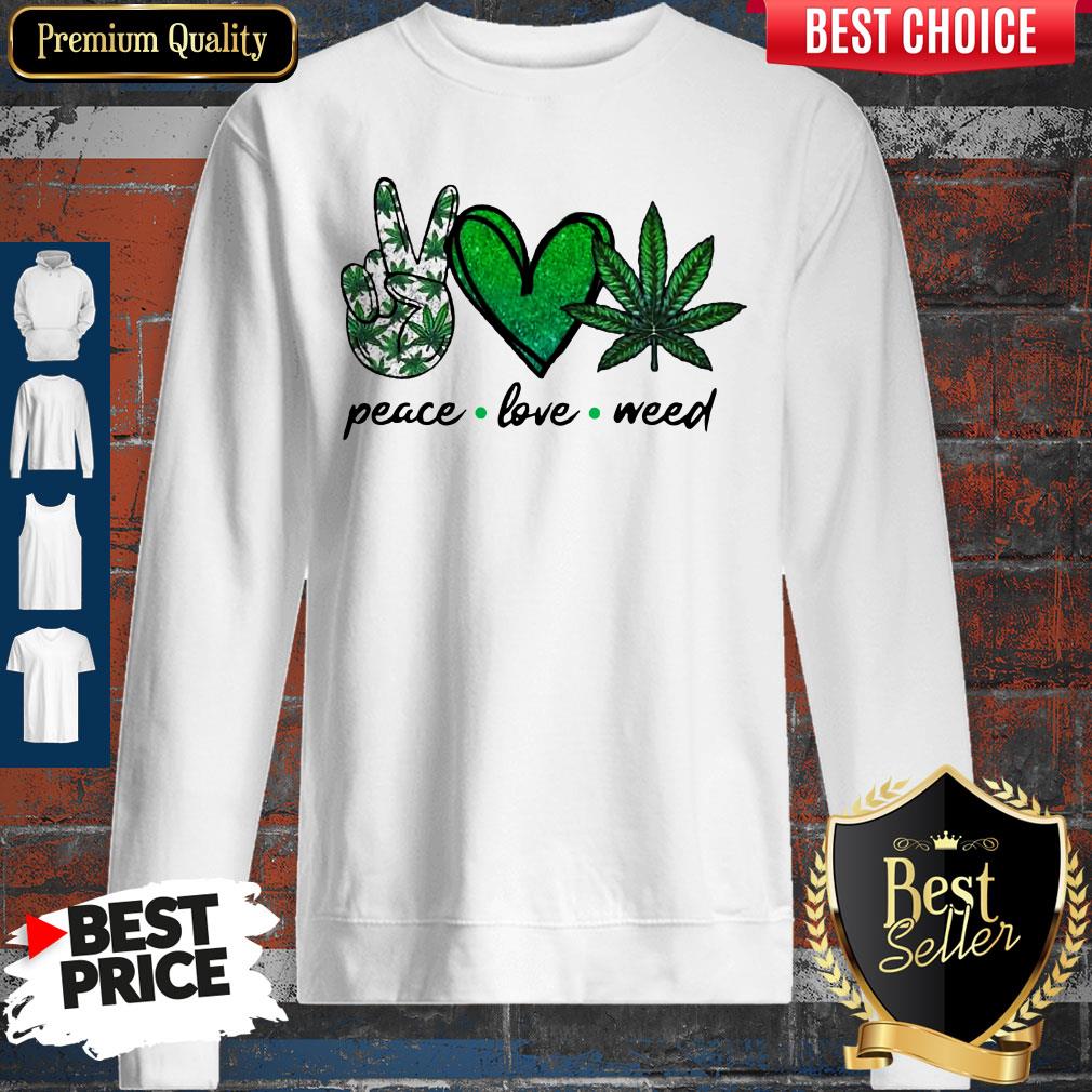 Funny Peace Love Weed Diamond Shirt - Image 5