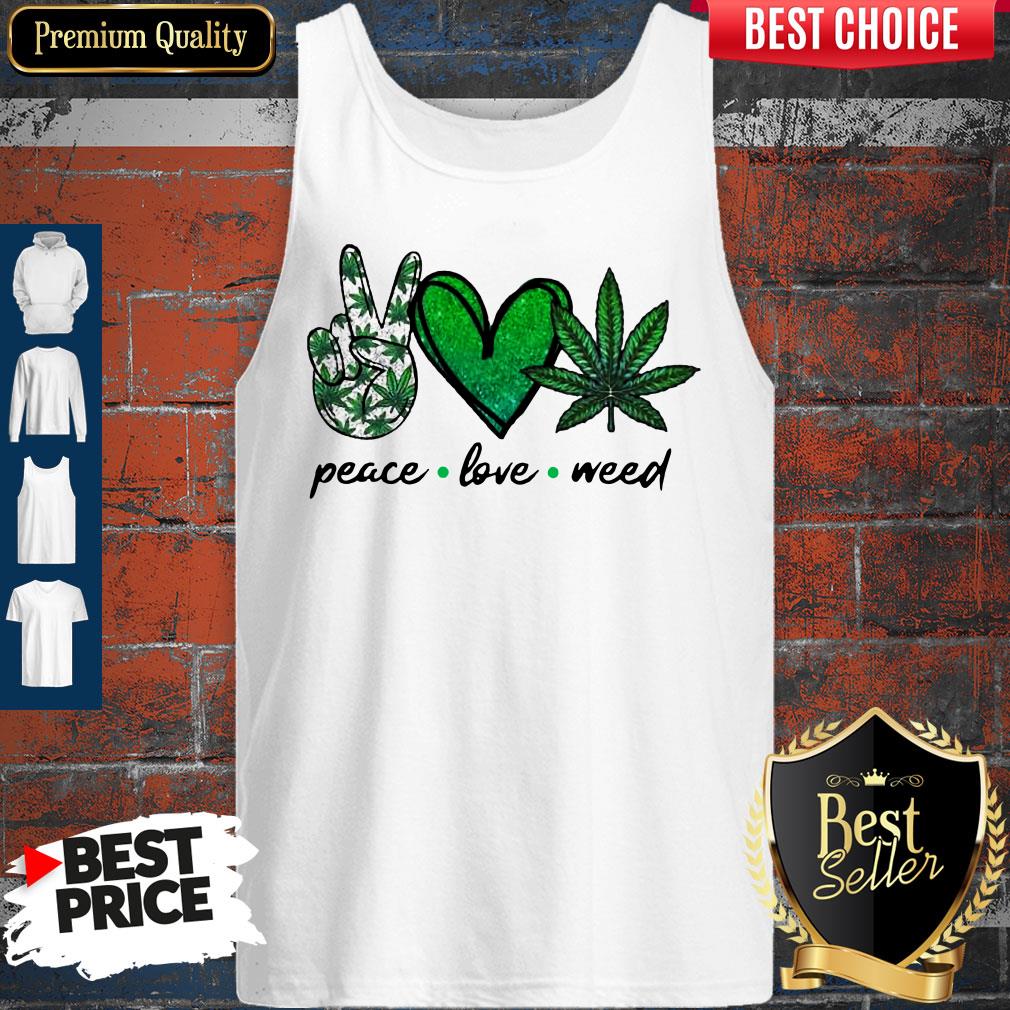 Funny Peace Love Weed Diamond Shirt - Image 4