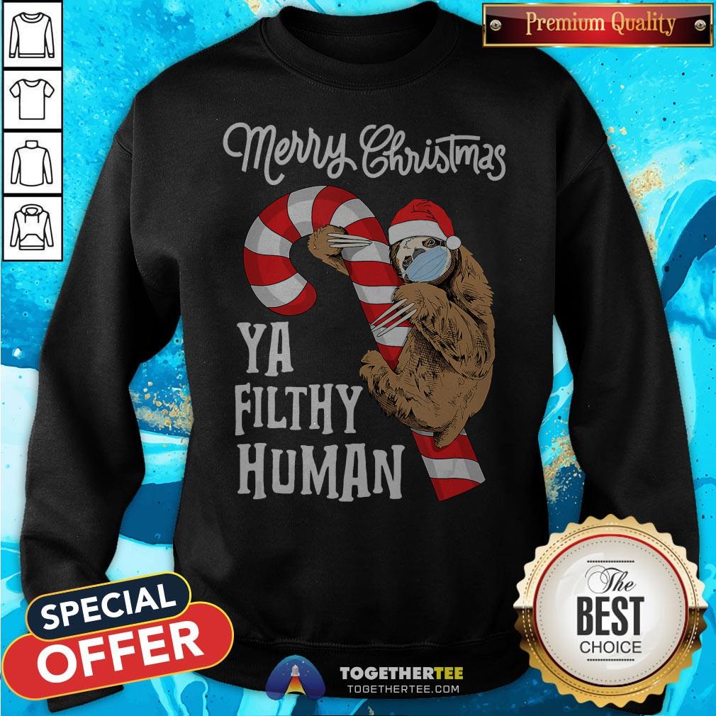 Merry Christmas Sloth Face Mask Sloth Santa Xmas Tree Shirt - Image 4