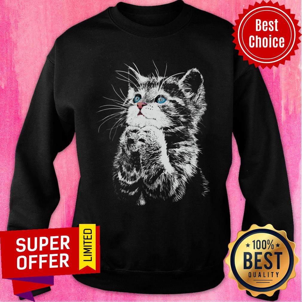 Official Cute Cat Pray Shirt - Image 4