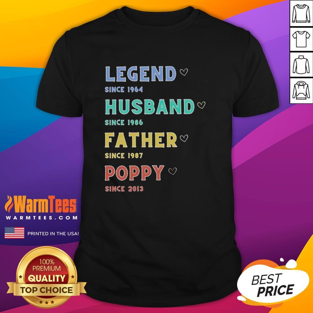 Pretty Legend Husband Father Poppy Since 2013 T-Shirt