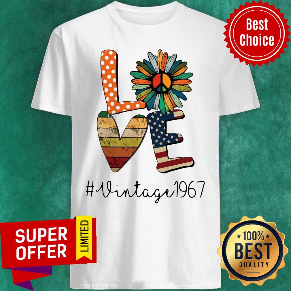 Official Love Daisy One Another American Flag Hippie Lover Vintage 1967 Shirt