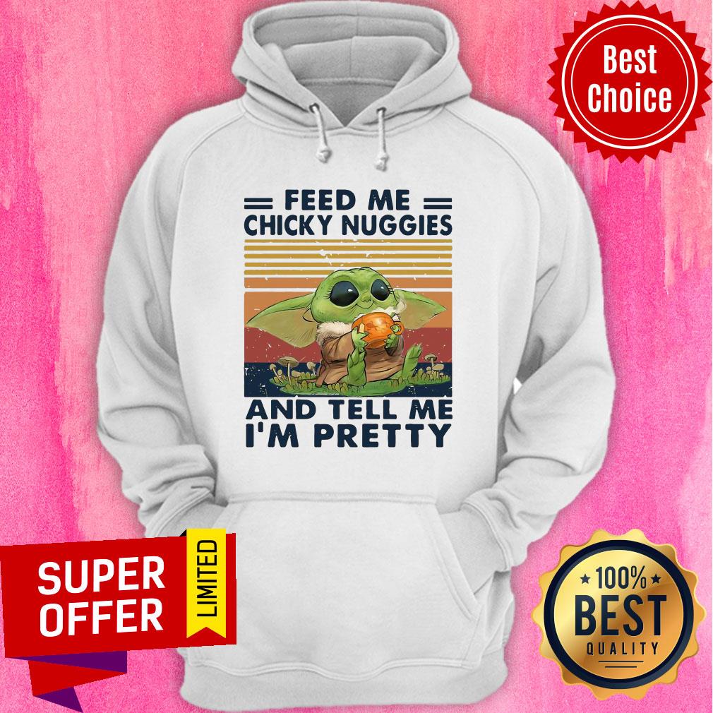 Baby Yoda Feed Me Chicky Nuggies And Tell Me I’m Pretty Vintage Retro Shirt - Image 3