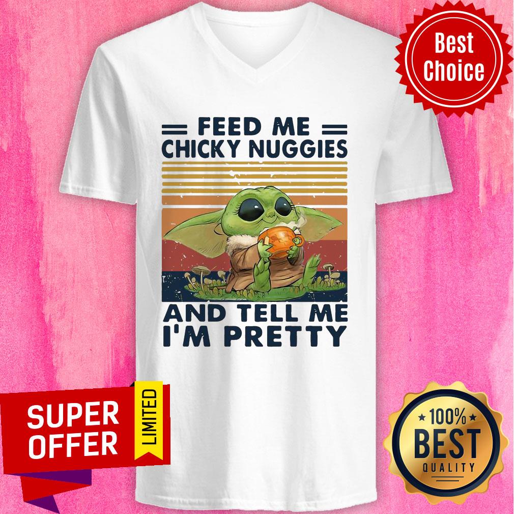 Baby Yoda Feed Me Chicky Nuggies And Tell Me I’m Pretty Vintage Retro Shirt - Image 4