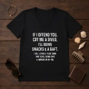 Alternative view of Pretty If I Offend You Cry Me A River Snacks And A Raft Shirt