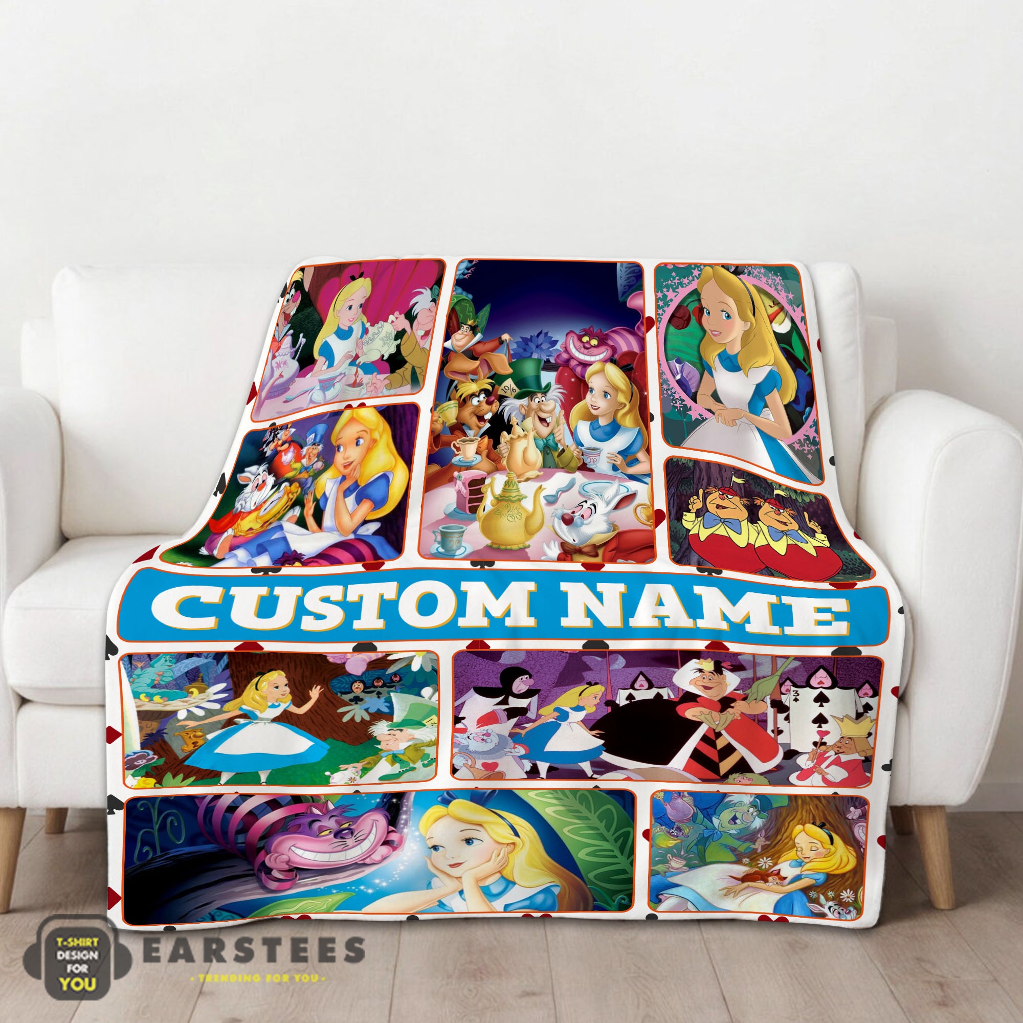Good Disney Alice In Wonderland Adventure Collage Blanket Fleece Customized Blanket - Image 2
