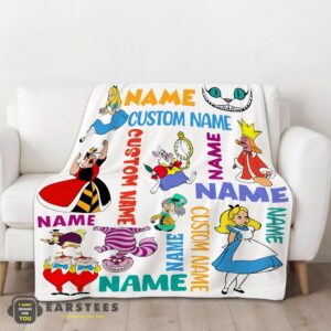 Alternative view of Good Disney Alice in Wonderland All Character Blanket Fleece Customized Blanket