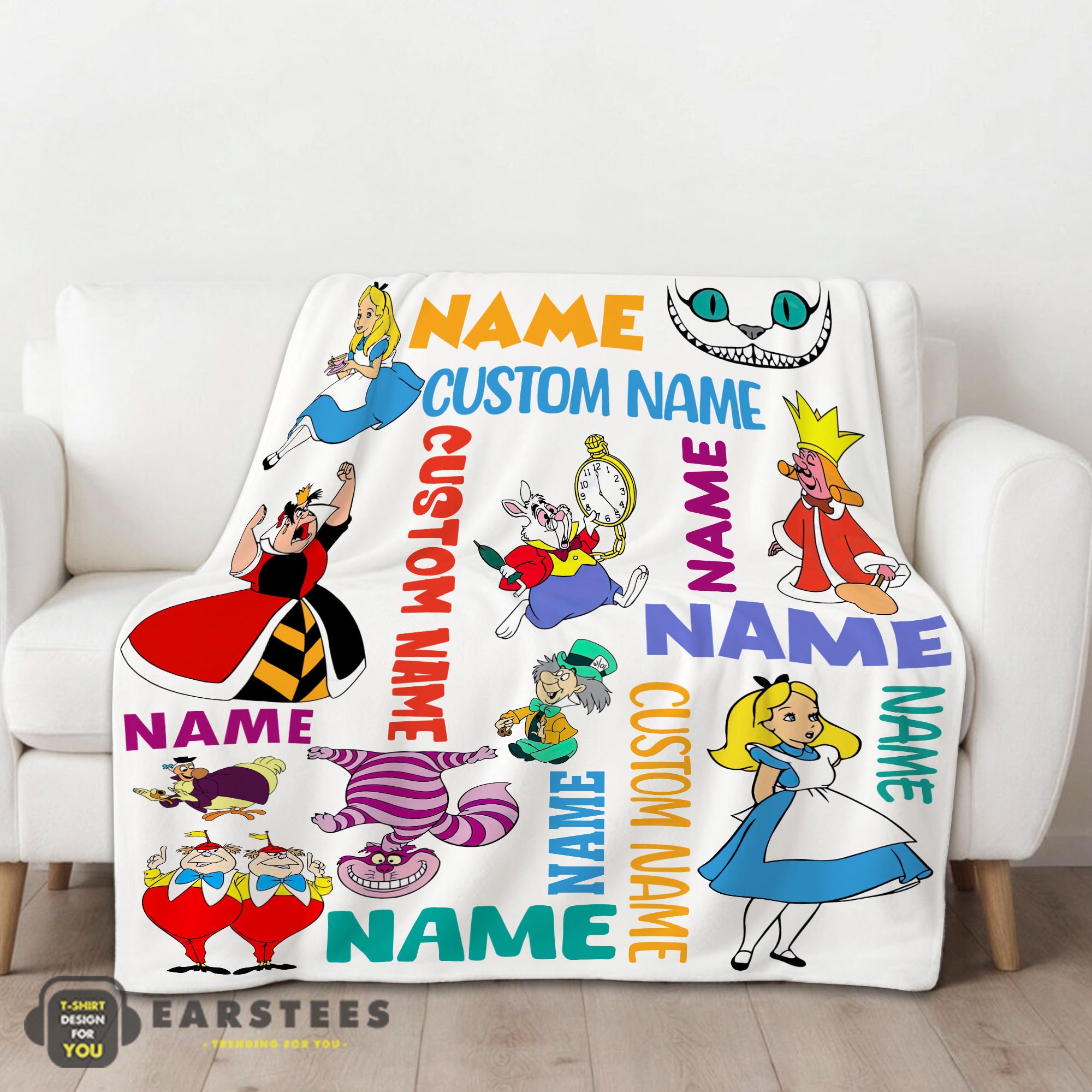 Good Disney Alice in Wonderland All Character Blanket Fleece Customized Blanket - Image 2