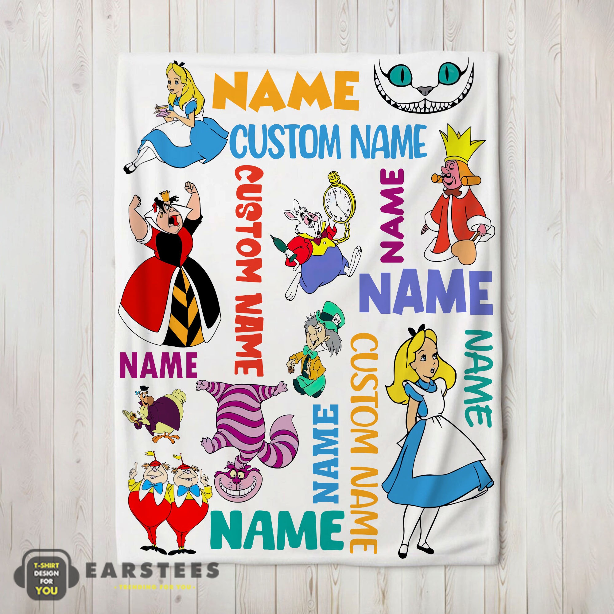 Good Disney Alice in Wonderland All Character Blanket Fleece Customized Blanket