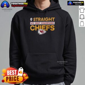 Alternative view of Official Kansas City Chiefs Nike Nine-Straight AFC West Division Champions T-Shirt
