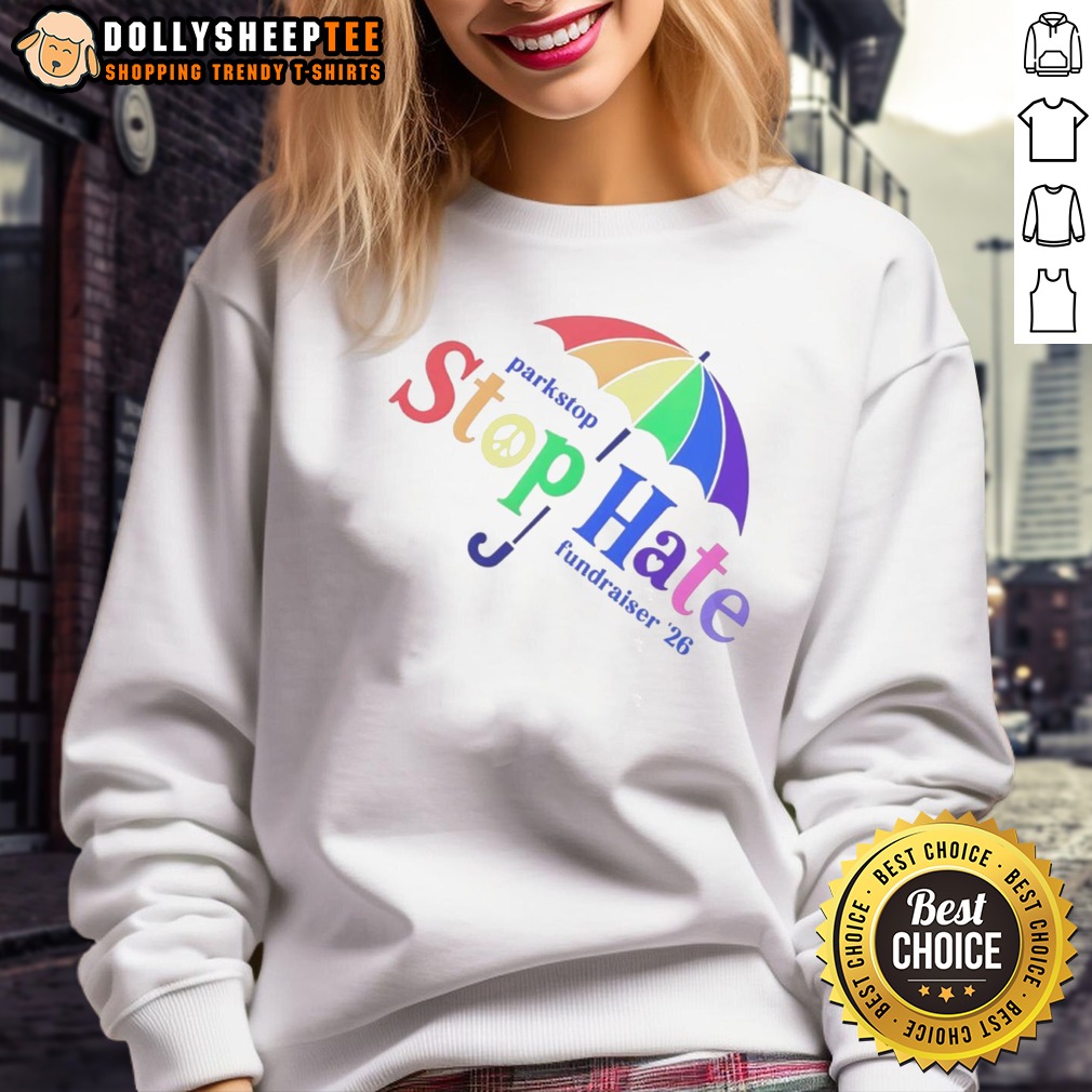 Nice Parkstop Stop Hate Fundraiser 26 Pride Rainbow Shirt - Image 4