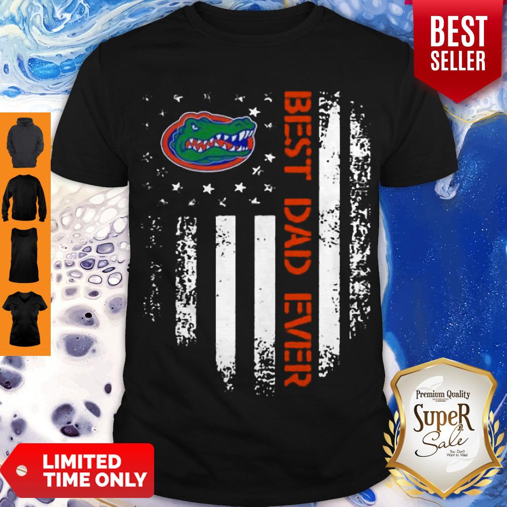Top Florida Gators Best Dad Ever America Flag Shirt