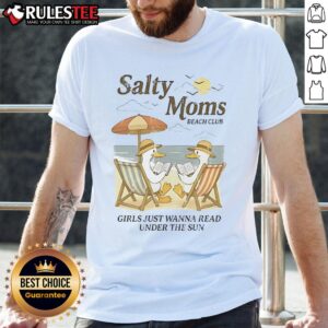 Good Salty Moms Beach Club Duck Reading Beach T-Shirt