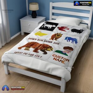 Alternative view of Official Brown Bear Brown Bear What Do You See Blanket Fleece Customized Blanket
