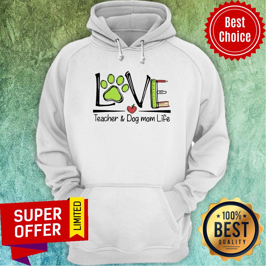 Love Teacher & Dog Mom Life Paw Dog Ruler Book Shirt - Image 4