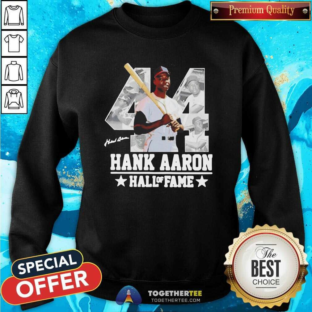 Perfect Hank Aaron 44 HOF Milwaukee Atlanta Baseball Jersey Hammer Aaron T-Shirt - Image 2