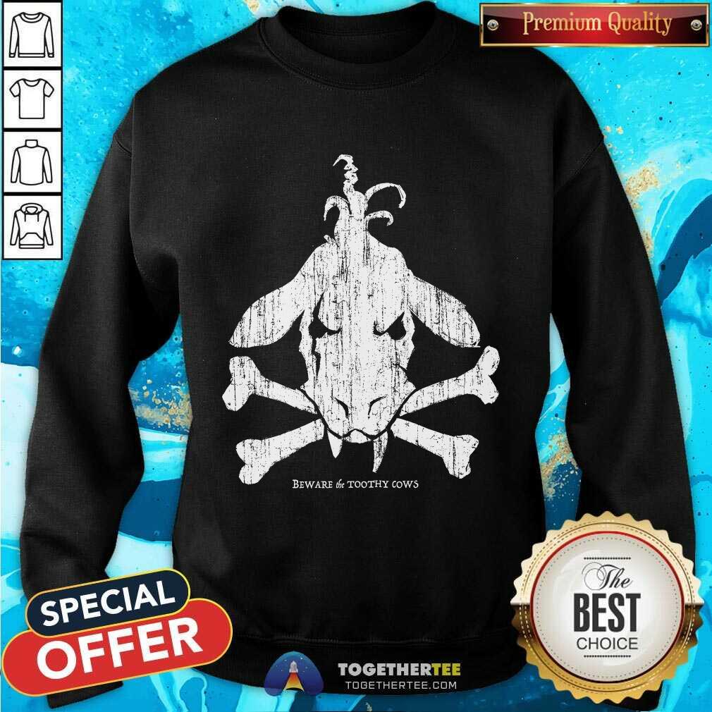 Toothy Cow Cross Bones T-shirt - Image 5