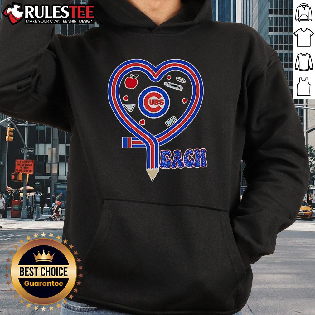 Nice Chicago Cubs Teach Love Teaching T-Shirt - Image 2
