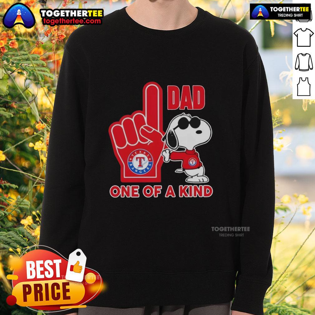 Nice Snoopy Texas Rangers #1 Dad One Of A Kind T-Shirt - Image 5