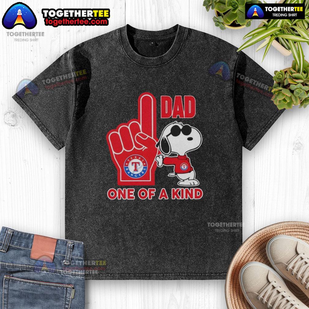 Nice Snoopy Texas Rangers #1 Dad One Of A Kind T-Shirt - Image 6