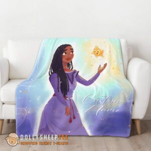 Alternative view of Perfect Disney Wish Asha Princess Star Blanket Fleece Customized Blanket