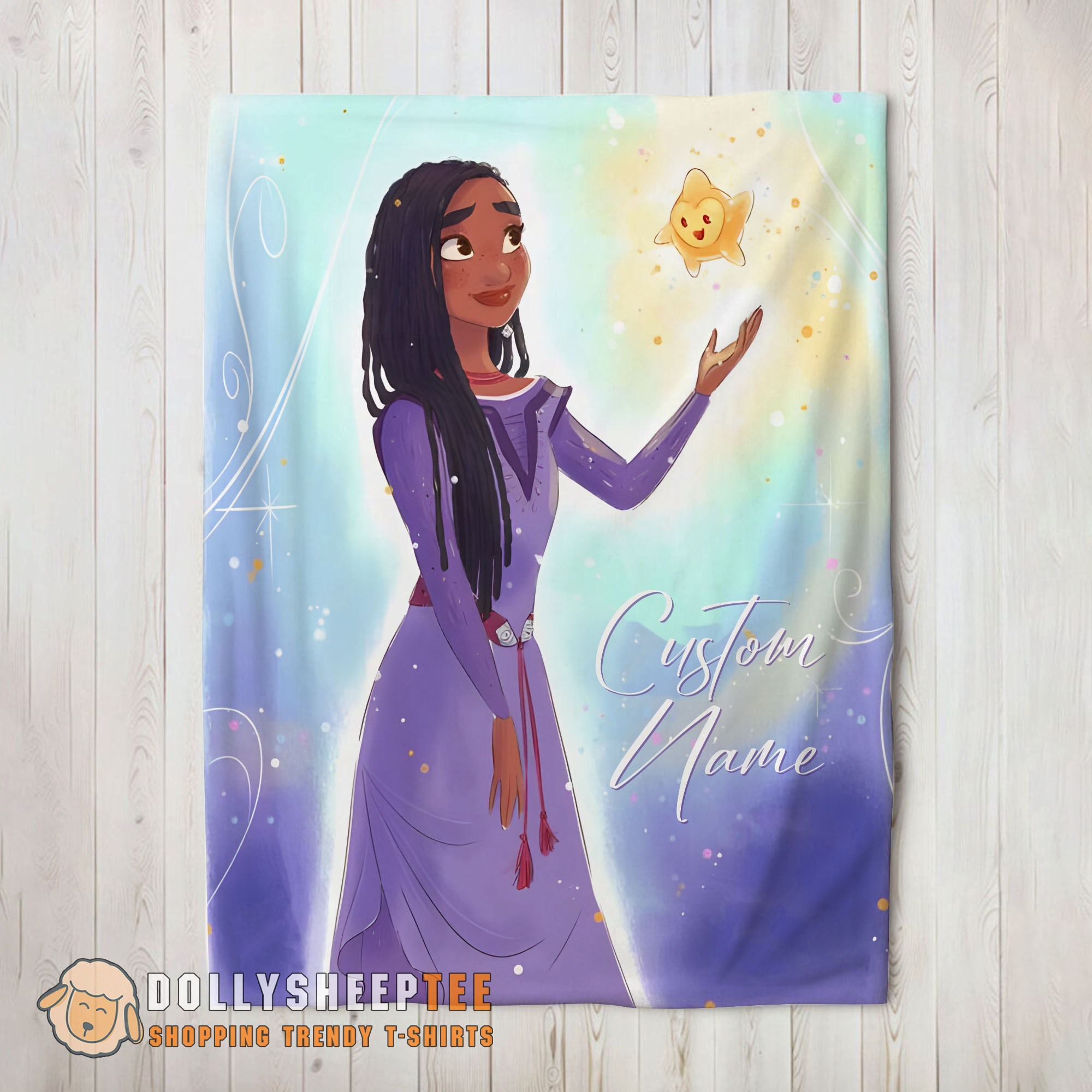 Perfect Disney Wish Asha Princess Star Blanket Fleece Customized Blanket