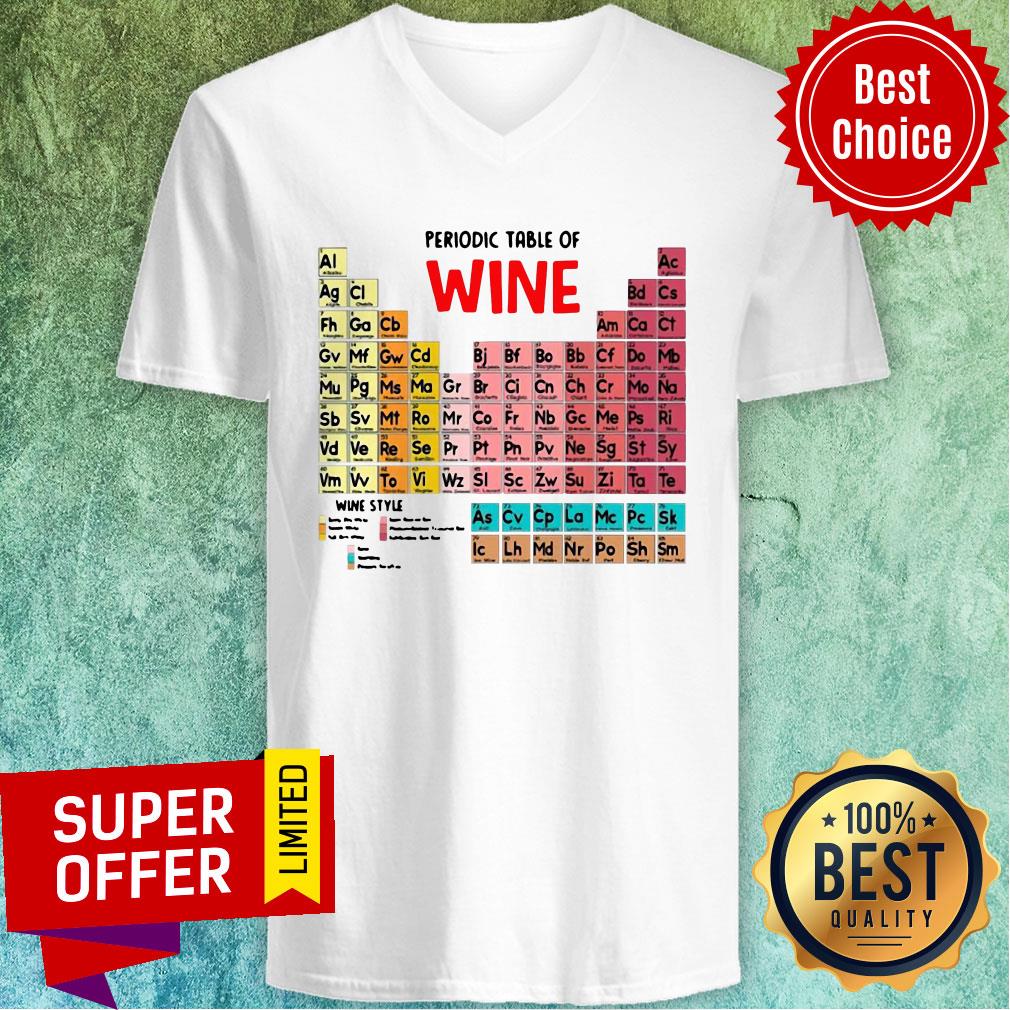 Nice The Chemistry Periodic Table Of Wine Shirt - Image 3