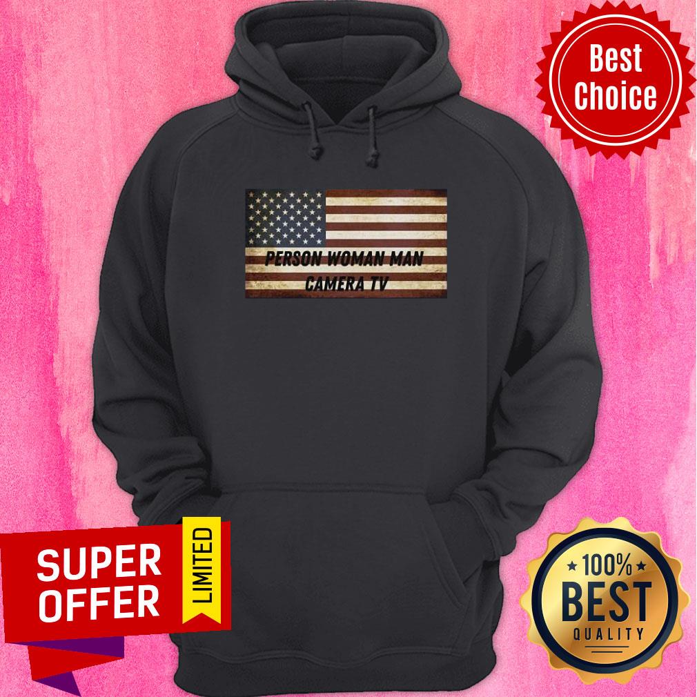 Person Woman Man Camera TV American Flag Shirt - Image 2