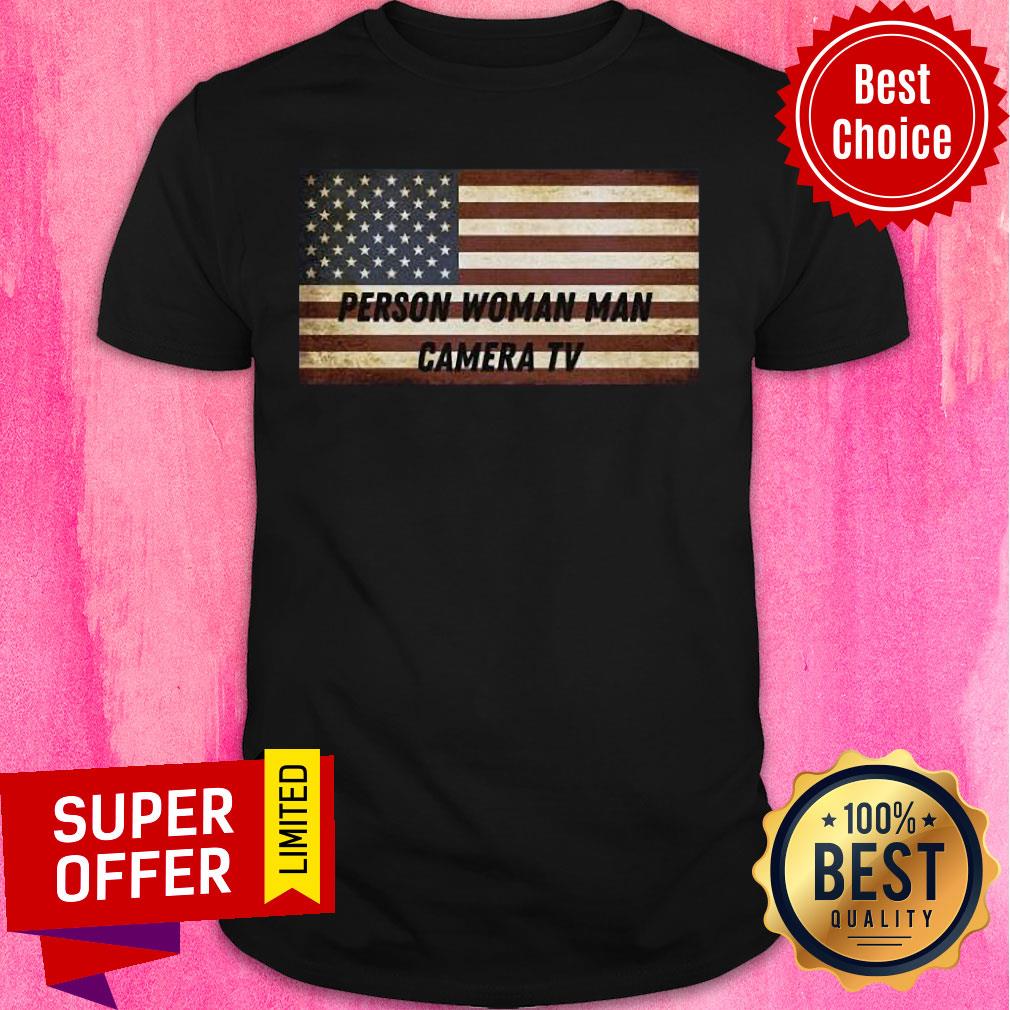 Person Woman Man Camera TV American Flag Shirt