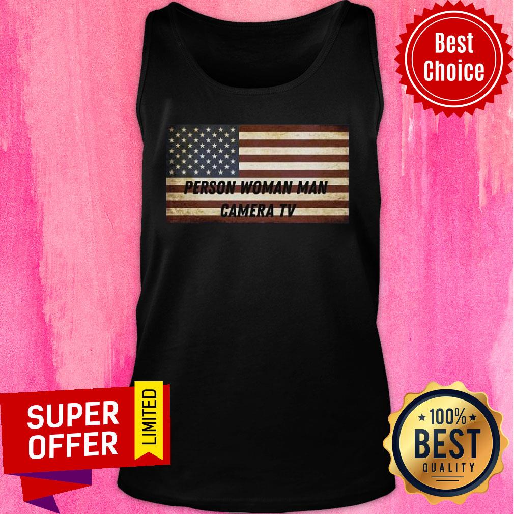 Person Woman Man Camera TV American Flag Shirt - Image 4