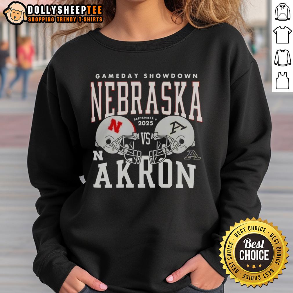 Premium Nebraska Cornhuskers Vs Akron Zips College Football Gameday Showdown 2025 Helmet T-Shirt - Image 5