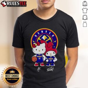Cute Denver Nuggets Jokic And Murray Hello Kitty Signature T-Shirt