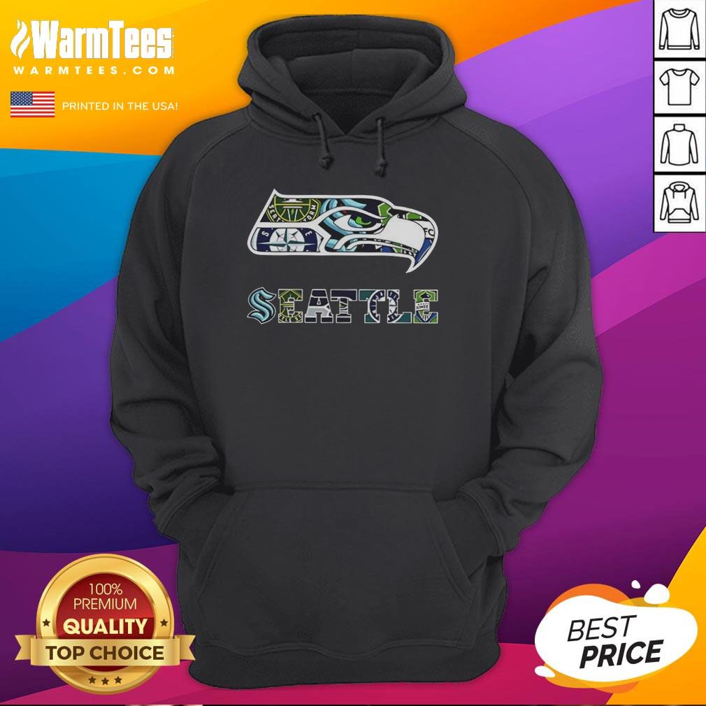 Original Seattle Seahawks NFL And Seattle Sport Teams Logo T-Shirt - Image 2