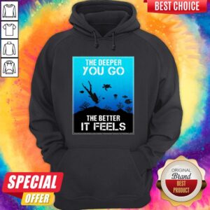 Alternative view of The Deeper You Go The Better Ir Feels Ocean Diver Fish Turtle shirt