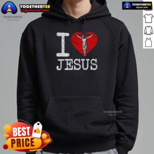 Alternative view of Premium I Love Jesus Heart Cross Christain Faith Christ T-Shirt