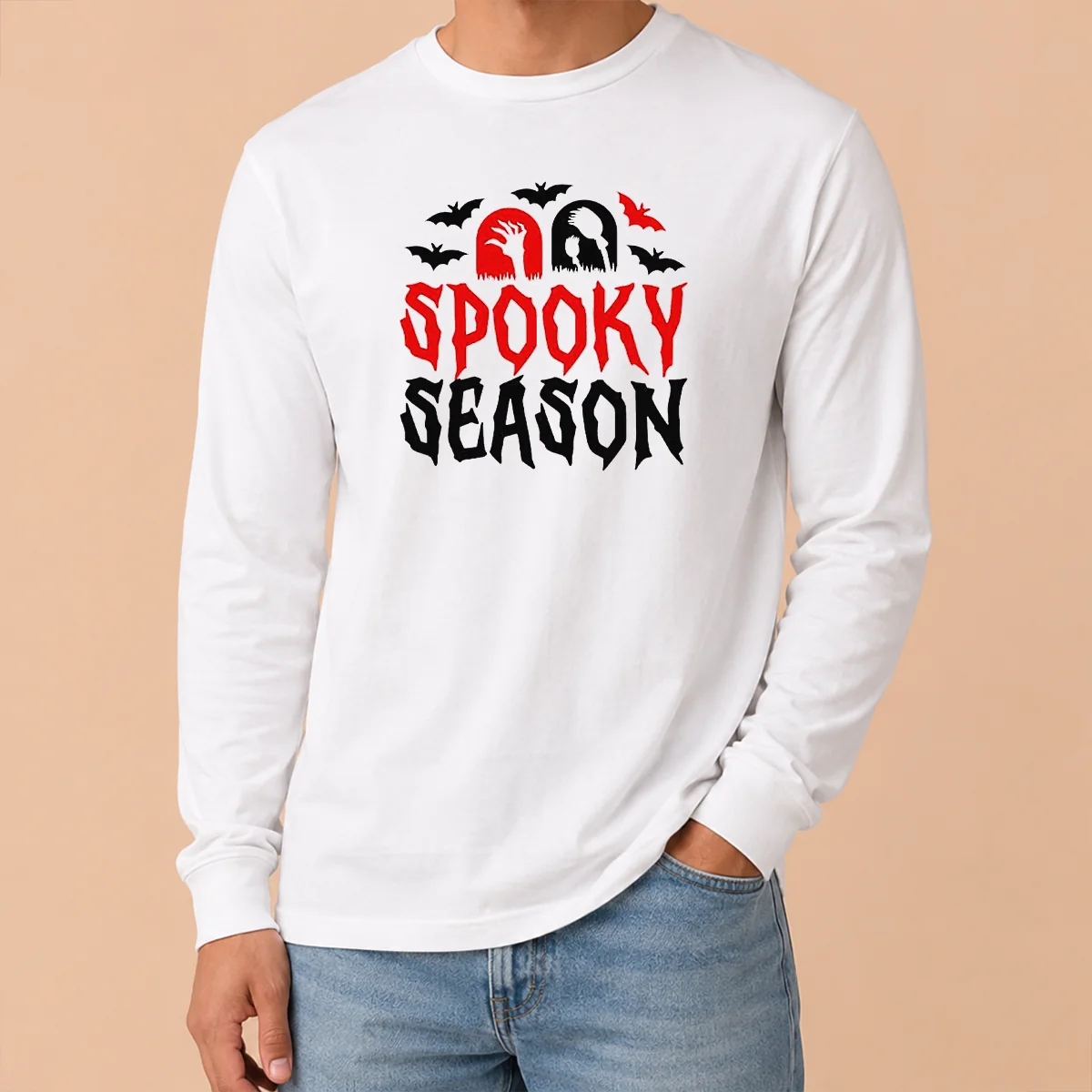 Happy Funny Spooky Season Halloween Bats Witch Broom Zombie Shirt - Image 6