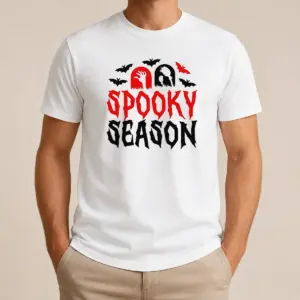 Happy Funny Spooky Season Halloween Bats Witch Broom Zombie Shirt