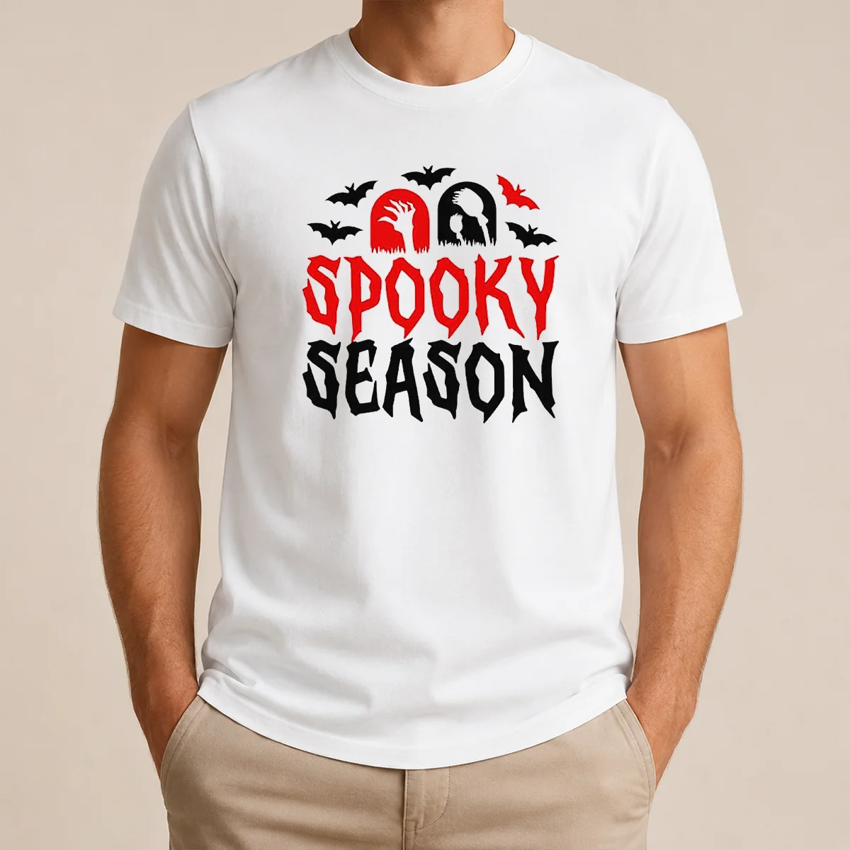 Happy Funny Spooky Season Halloween Bats Witch Broom Zombie Shirt
