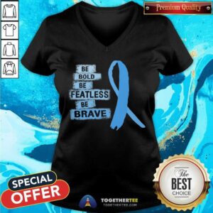 Alternative view of Hot Be Bold Be Featless Be Brave Prostate Cancer Awareness Light Blue Ribbon Warrior Hope Cure T-Shirt