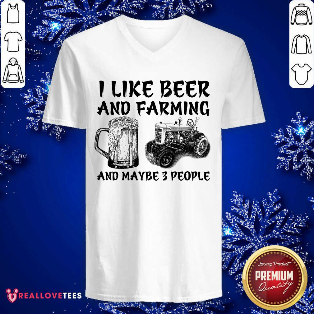 I Like Beer And Farming Shirt - Image 3