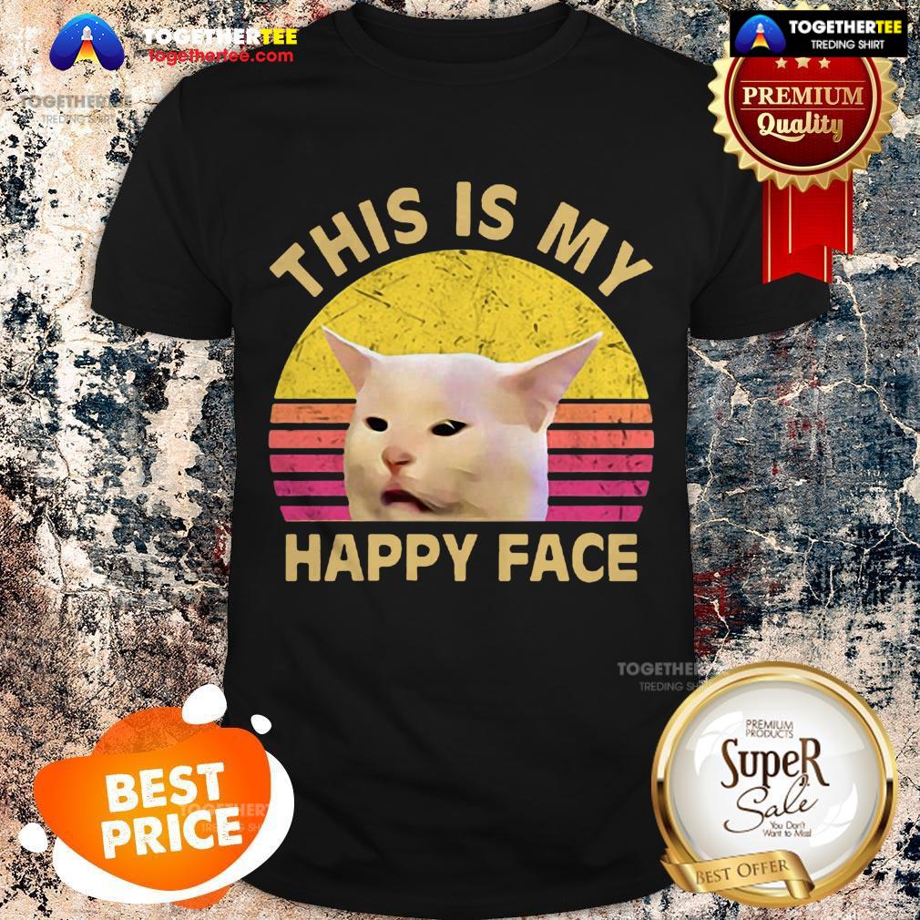 Official This Is My Happy Face Smudge Cat Shirt
