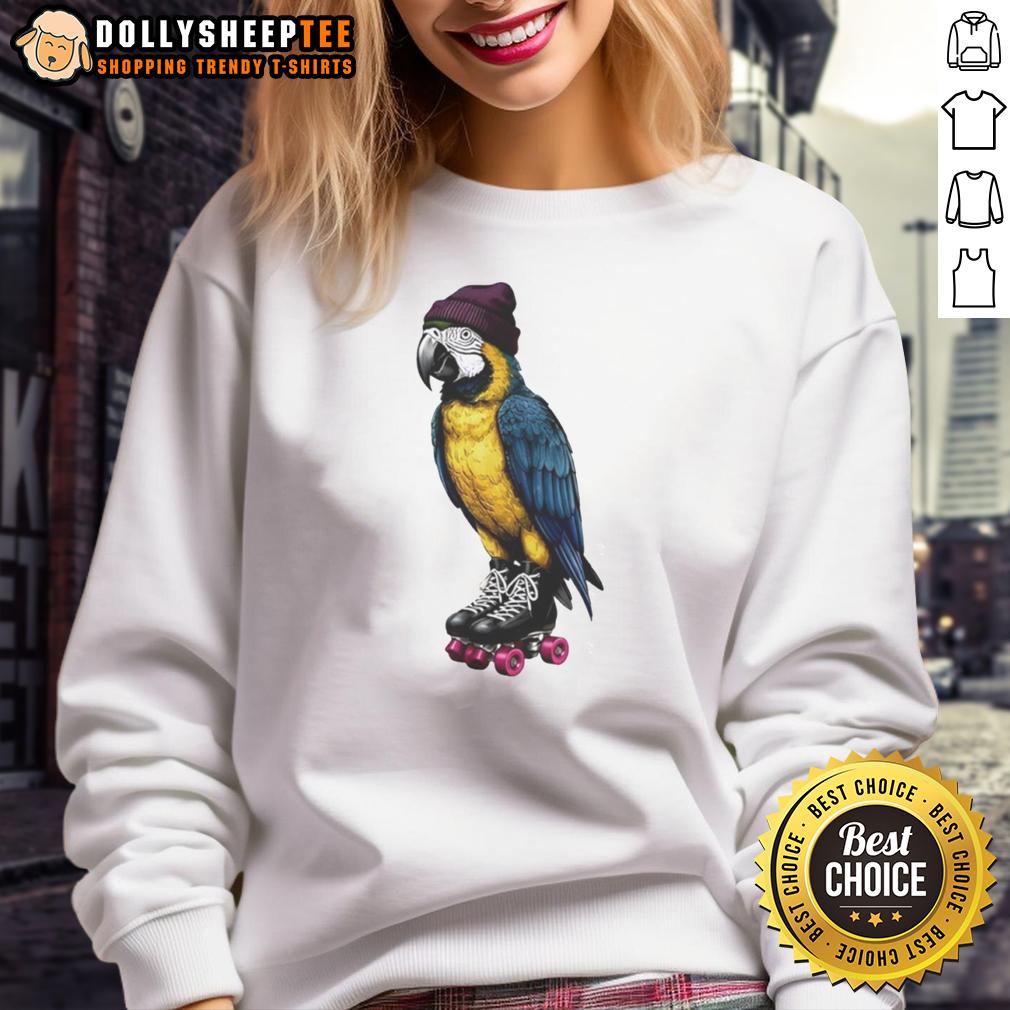 Awesome Roller Skating Parrot Graphic T-Shirt - Image 5