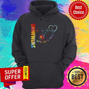 Alternative view of Swimming Live Love Swin Heart Beat Shirt