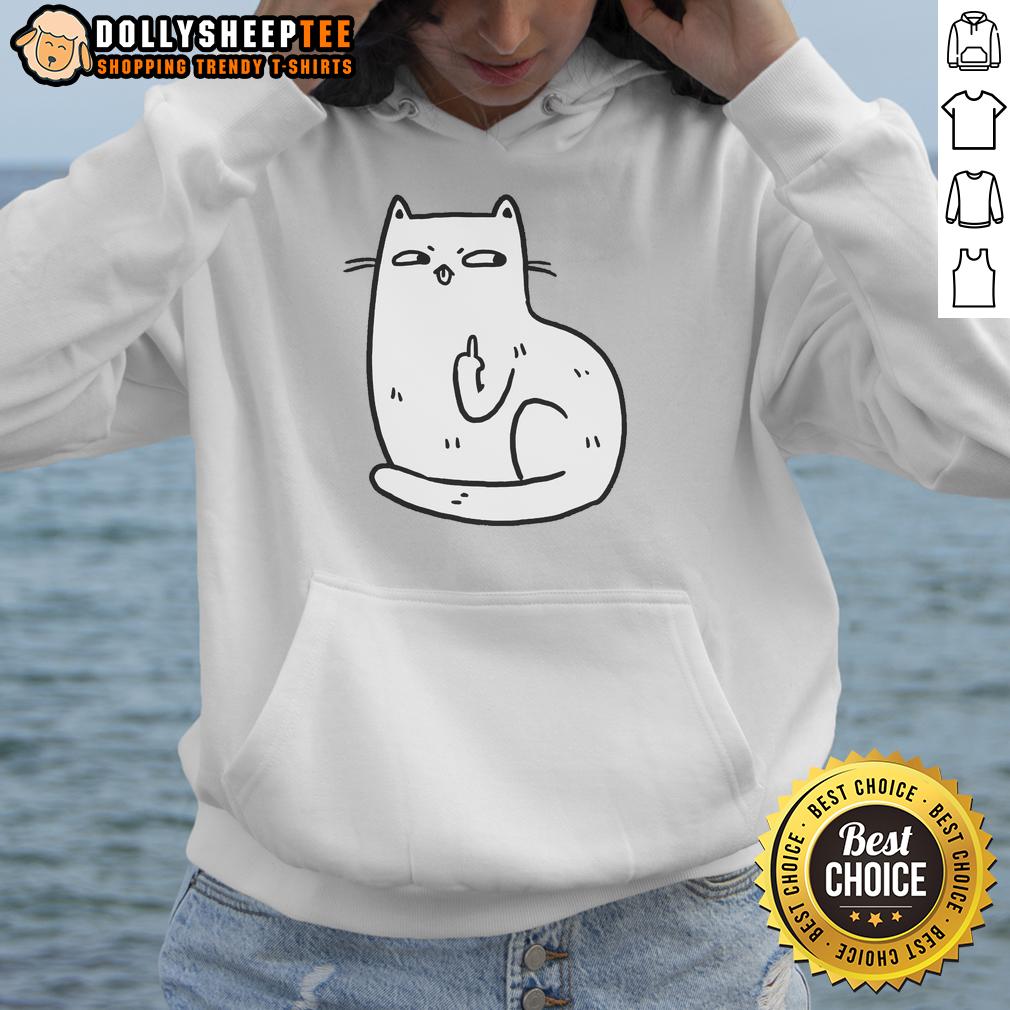 Original Middle Finger Cat T-Shirt - Image 2