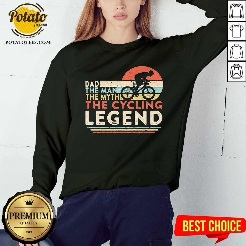 Funny Dad The Man The Myth The Cycling Legend Vintage Shirt - Image 4