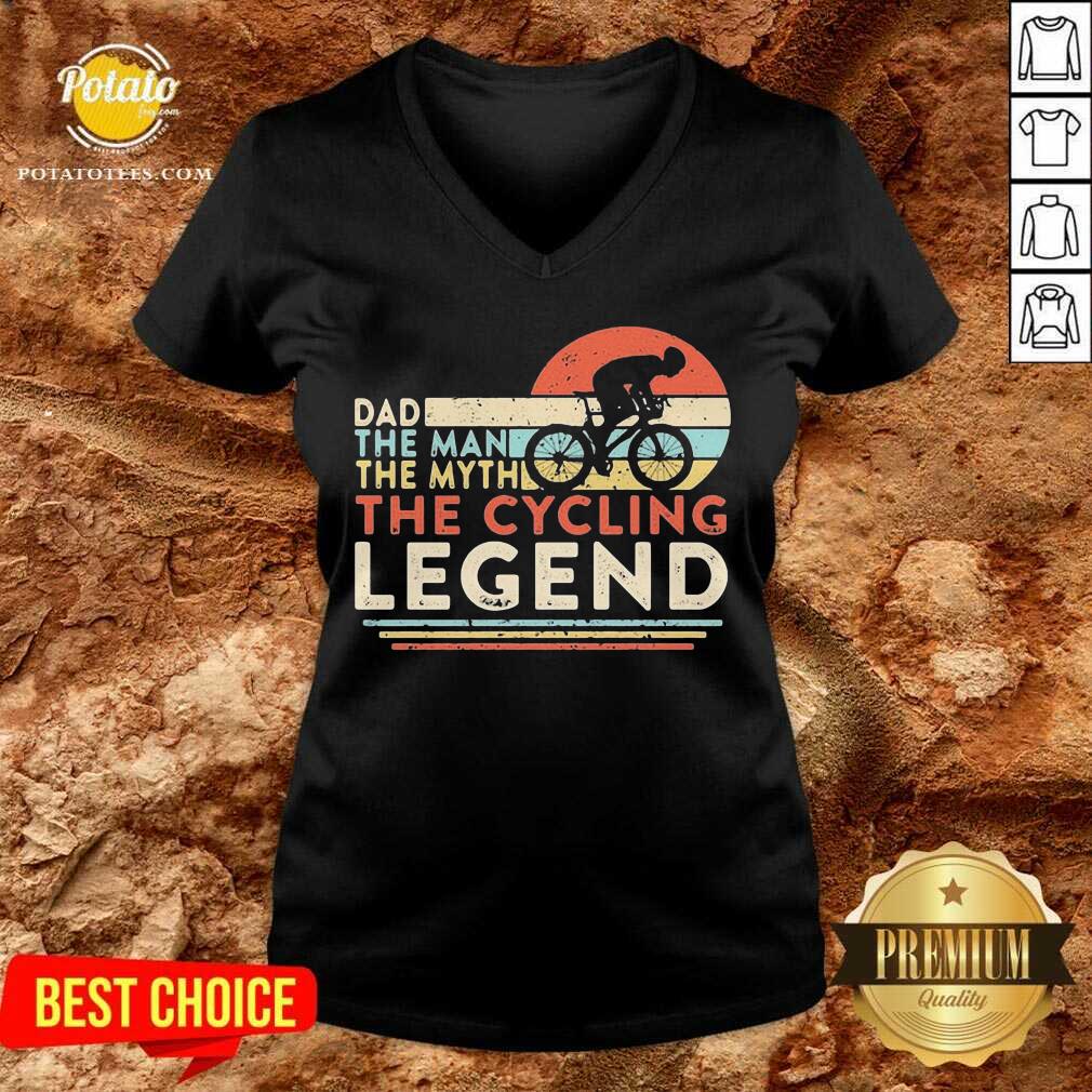 Funny Dad The Man The Myth The Cycling Legend Vintage Shirt - Image 2