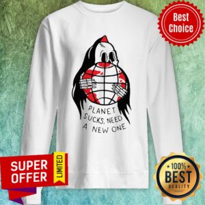 Alternative view of Premium Planet Sucks Need A New One Alien On Earth Shirt