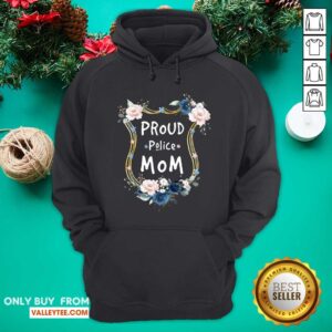 Alternative view of Funny Flower Proud Police Mom Shirt